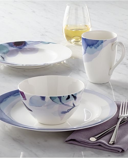 Lenox Dinnerware, Indigo Watercolor Floral Collection, Created for Macy&#39;s & Reviews - Dinnerware ...