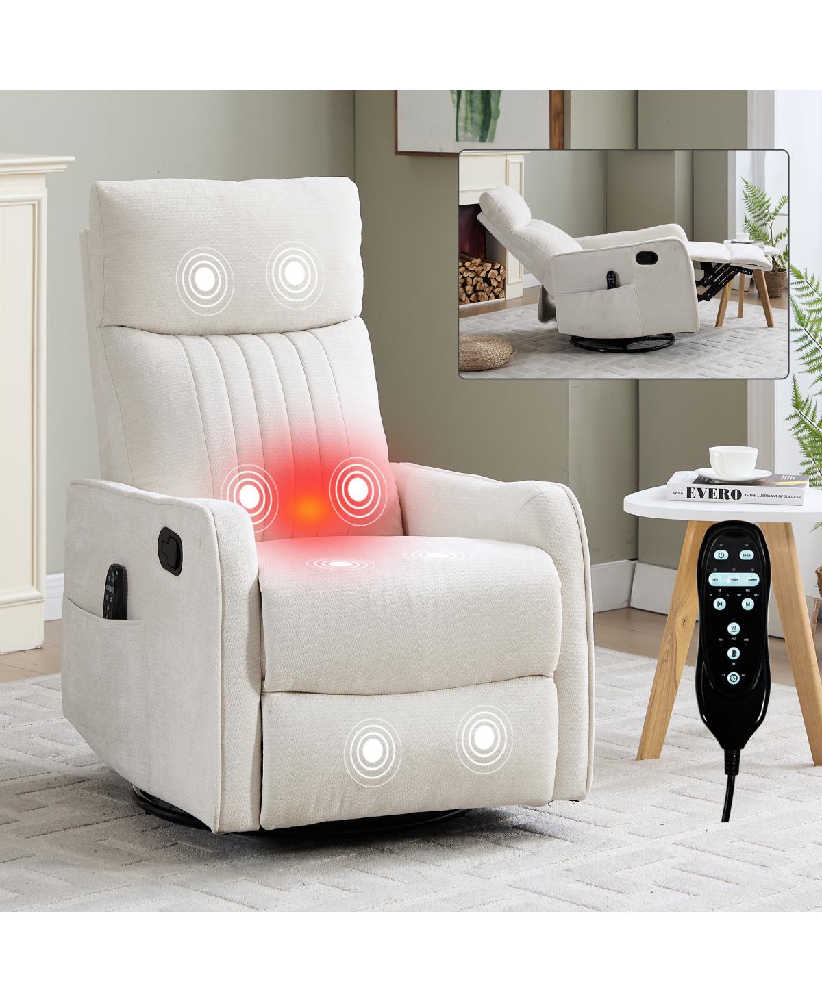 Streamdale Furniture Fabric Rocker Swivel Manual Massage Recliner Chair
