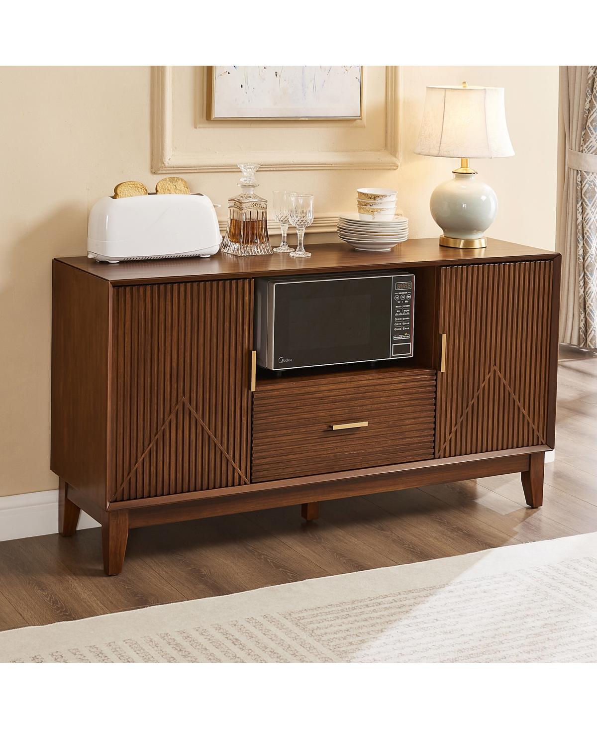 Streamdale Furniture Mid-Century Entertainment Center with Drawer and Cabinets