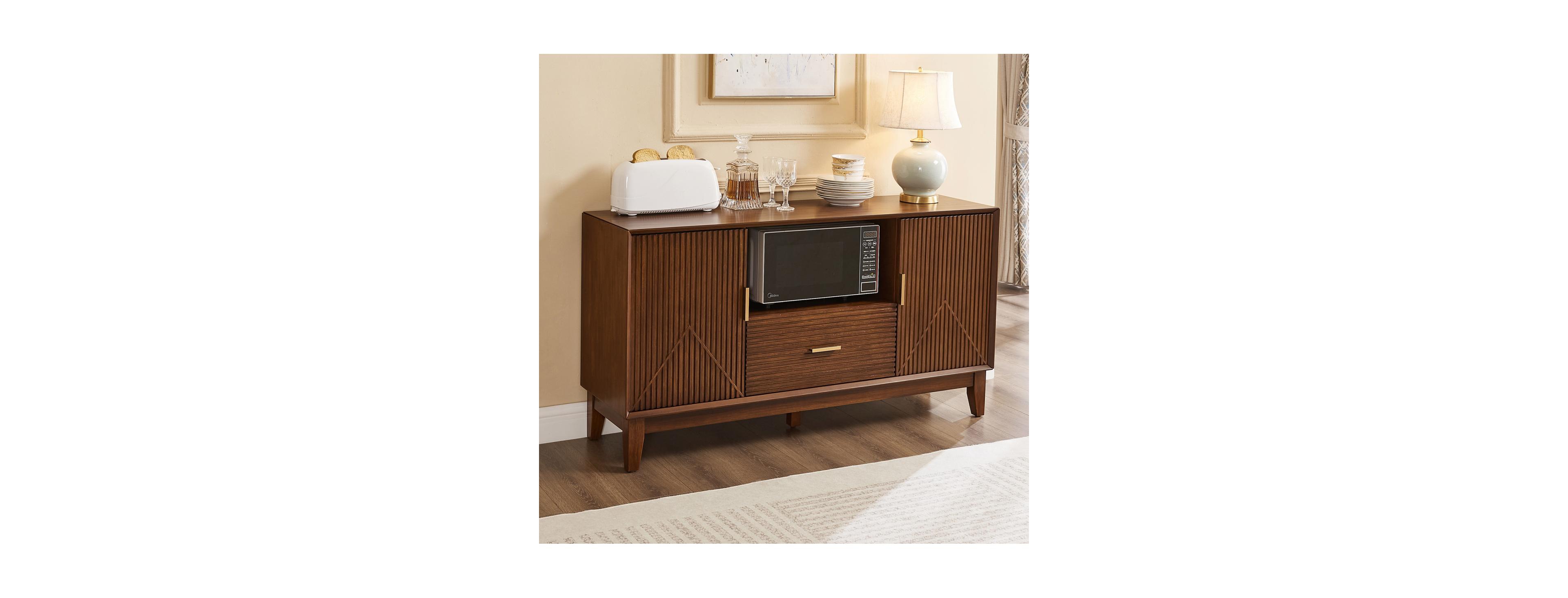 Streamdale Furniture Mid-Century Entertainment Center with Drawer and Cabinets