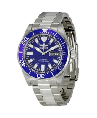 Signature 7042 Men's 40mm Automatic Watch - Blue Dial, Stainless Steel Bracelet