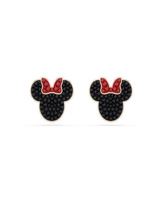 Rose Gold-Tone Plated Black Crystals Earrings