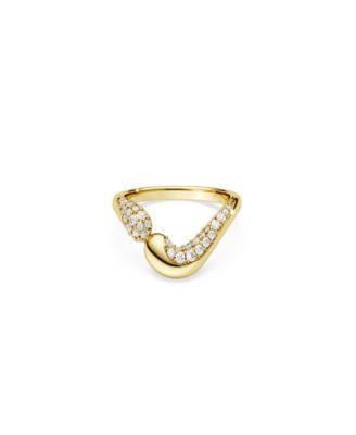 Gold-Tone and Sterling Silver-Plated White Crystals Ring