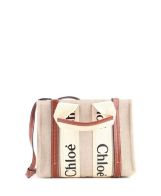 Small Woody Convertible Tote Canvas with Leather