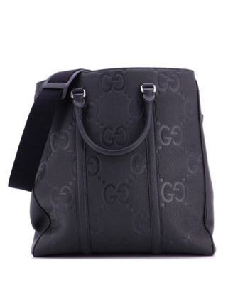 Medium Vertical Structured Top Handle Open Tote Jumbo GG Embossed Leather