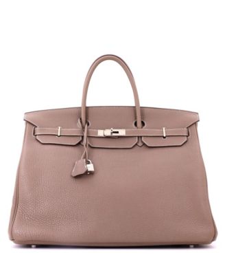 Pre-Owned Hermes Birkin 40 Handbag Grey Togo with Palladium Hardware