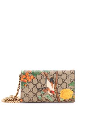 Chain Wallet Tian Print GG Coated Canvas