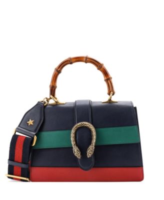 Medium Dionysus Bamboo Top Handle Bag Colorblock Leather