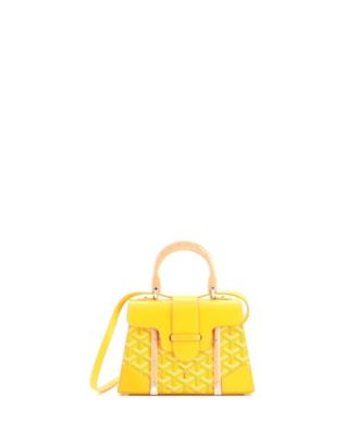 Mini Structured Saigon Top Handle Bag Coated Canvas with Leather