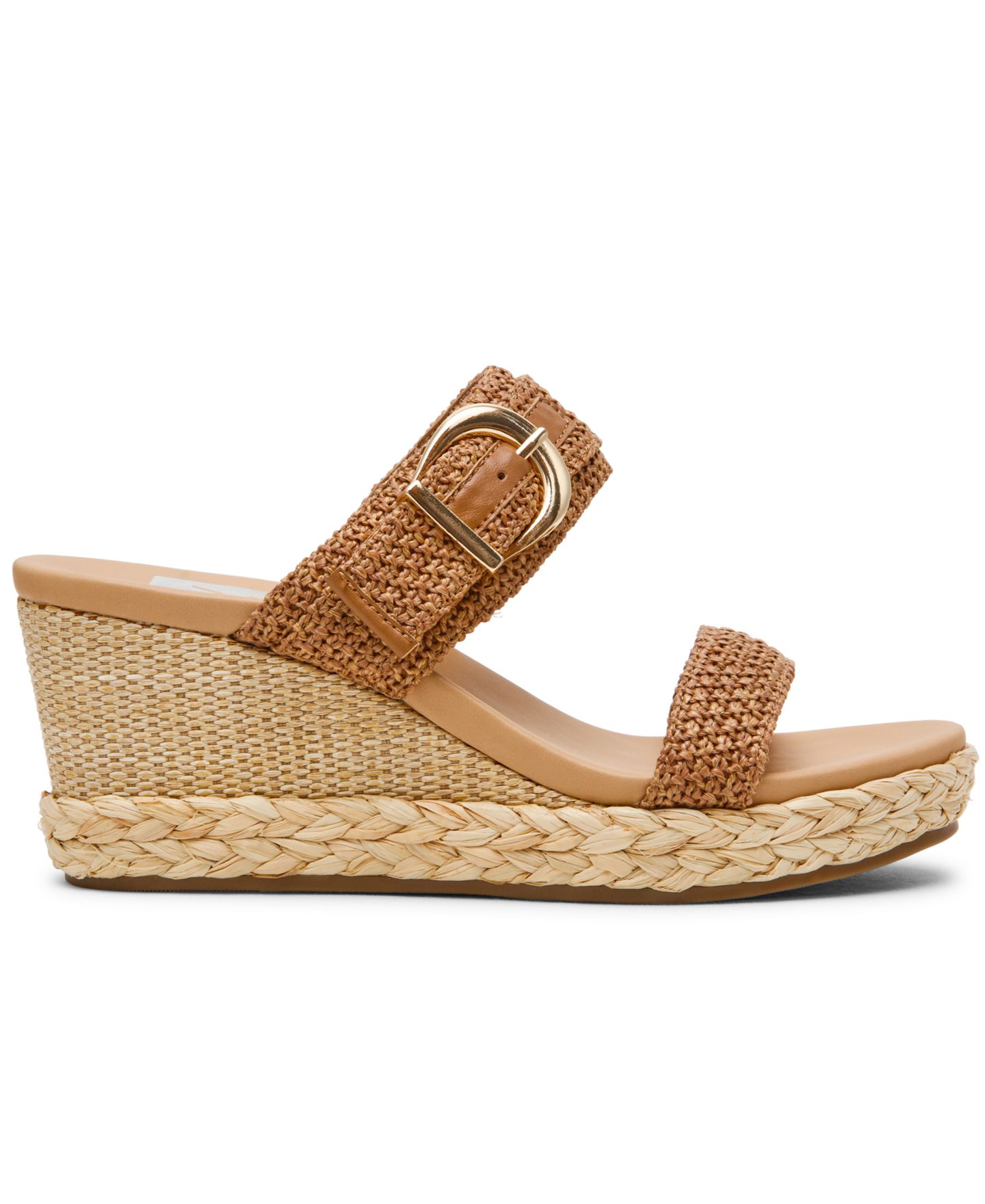 Женские сандалии DV Dolce Vita Elenar Two-Band Buckle Platform Espadrille Wedge, цвет: Cafe Raffia — фото 2