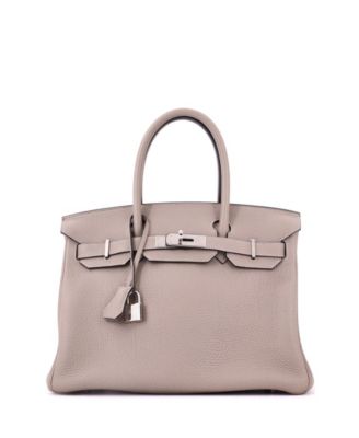 Pre-Owned Hermes Birkin 30 Handbag Grey Togo with Palladium Hardware