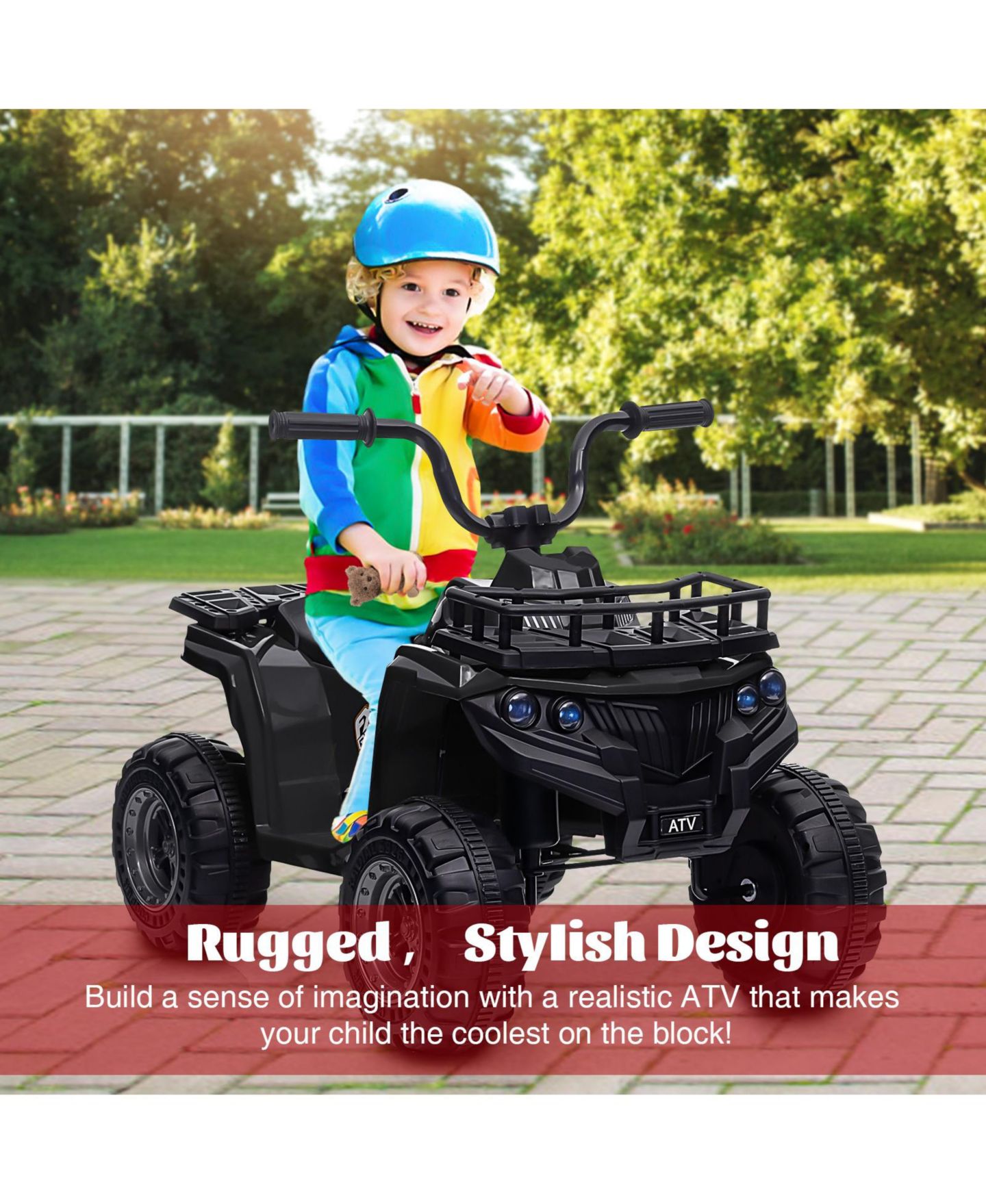 Детская игрушка homfan 12V Electric Ride On ATV Rechargeable Ride On Quad, 44 lb. Capacity, от 3 лет — фото 6