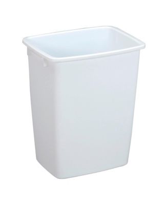 Open Top Wastebasket, Large Plastic Trash Bin Container, 36 Qt, White