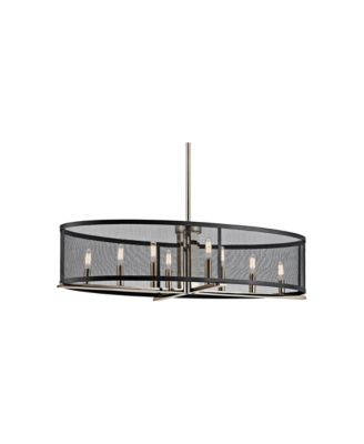 Titus 37 1/4" Black and Nickel Kitchen Island Oval Pendant