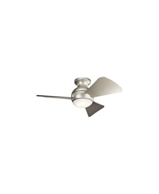 34" Sola Satin Nickel Wet Rated LED Hugger Ceiling Fan