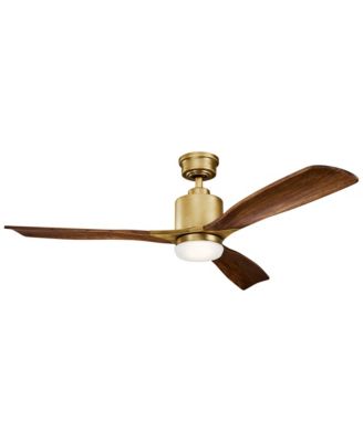 52" Ridley Natural Brass LED Ceiling Fan with Cherry Blades