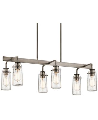 Braelyn 34" Rustic Pewter 6-Light Kitchen Island Chandelier
