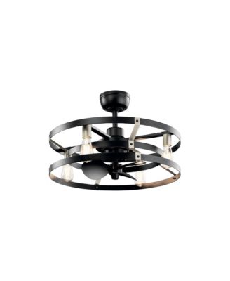 25" Cavelli Satin Black LED Fandelier with Wall Control