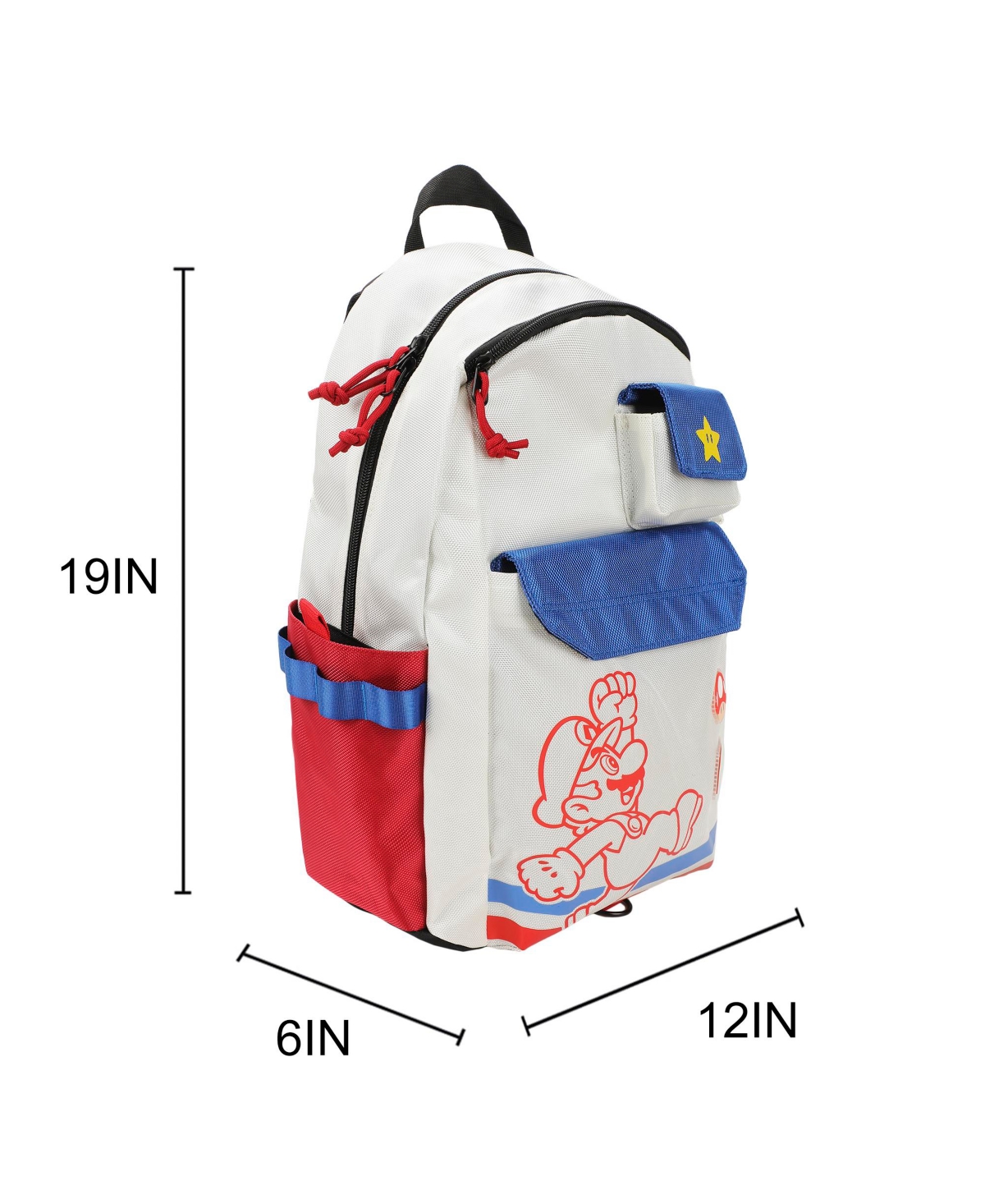 Super Mario Bros Mario Jump Pose 19 Inch Backpack