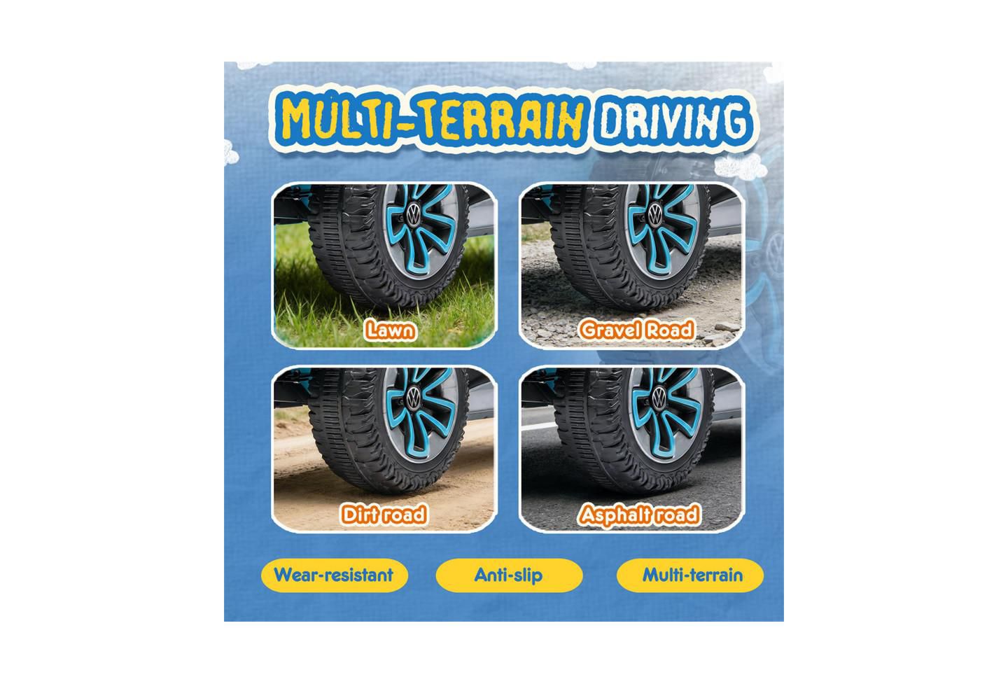 Детская игрушка YOBTOP 12V Beetle Kids Ride On Electric Car - 2.4G Parental Remote Control, Cute Curvy Body, 2WD 4-Wheel Suspension For Kids 3-5, цвет: Синий — фото 5