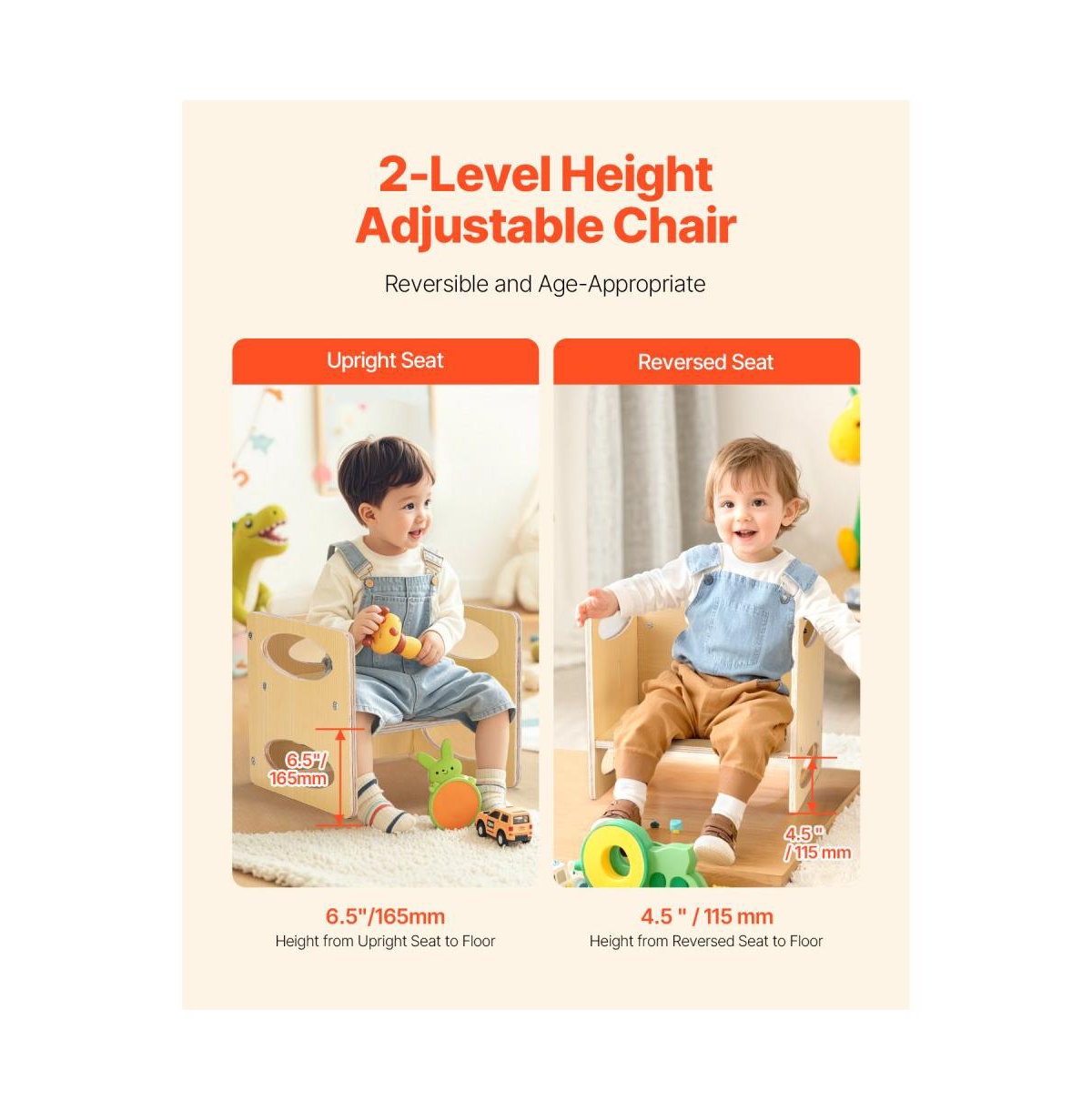 Slickblue Wooden Montessori Toddler Table and Chair Set with Adjustable Height for Eating and Learning