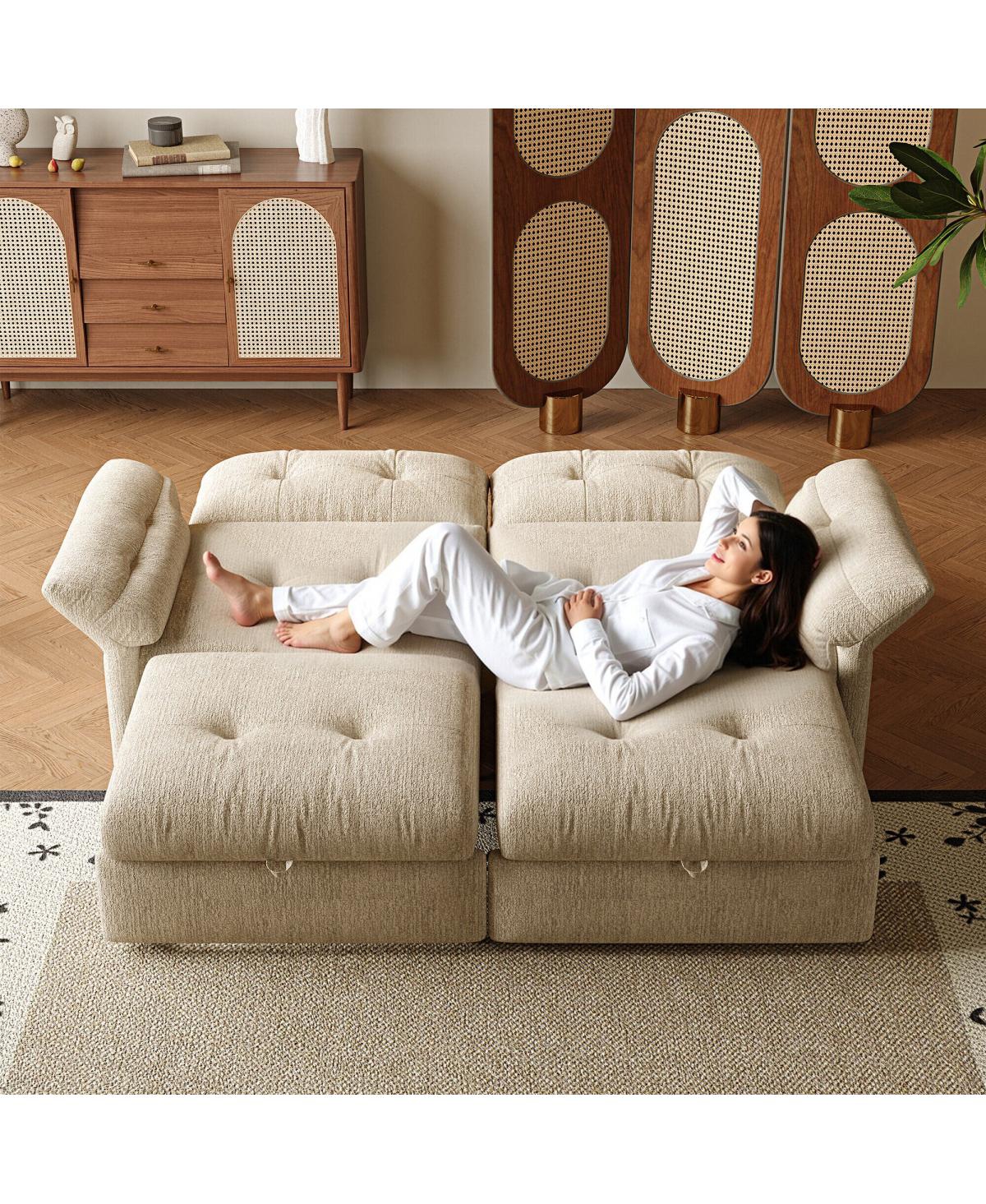 Streamdale Furniture 81.5" Multi-Functional Convertible Plush Sofa Bed