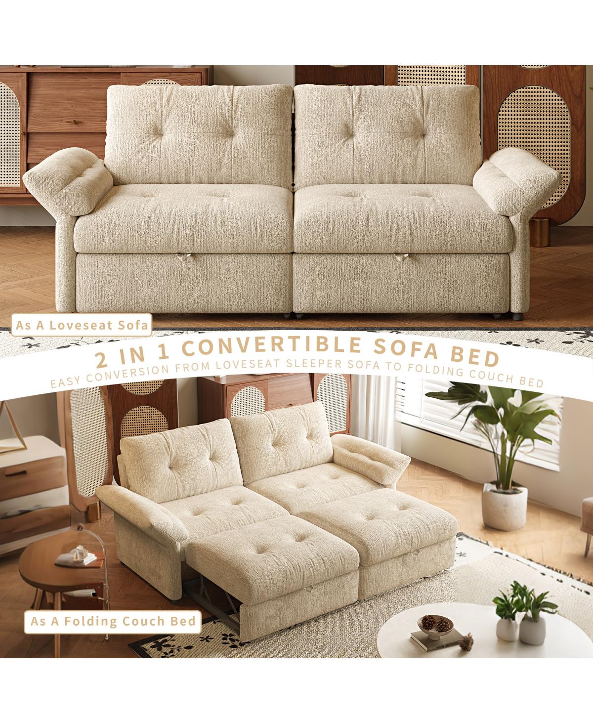 Streamdale Furniture 81.5" Multi-Functional Convertible Plush Sofa Bed