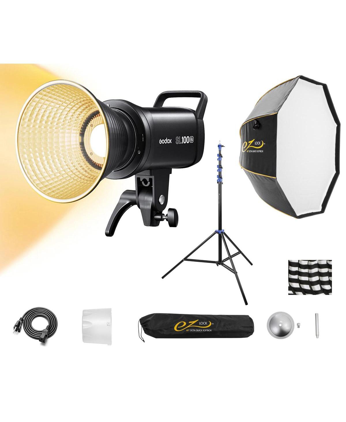Godox SL100Bi Bi-Color Led Video Light Kit With Glow 36" Octa Ez Lock Softbox and Light Stand