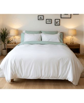 Bicolor Percale Duvet Cover Set (6-Piece)