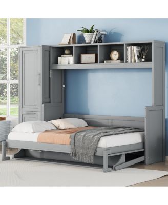  Full Size Murphy Bed with Closet and Drawers