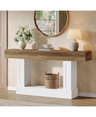 63" Farmhouse Console Table with U-Shaped Base
