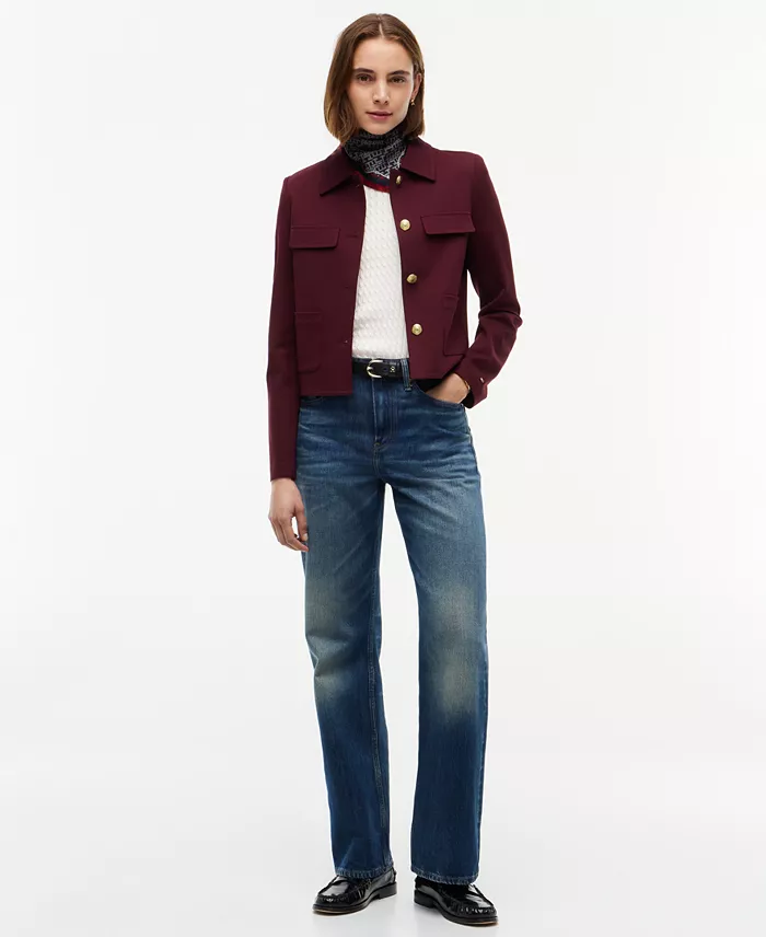 Women's Ponte Knit Band Collar Jacket - thumbnail 6