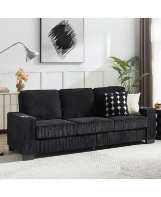 Modern 83.86" 3-Seater Corduroy Sofa for Living Room