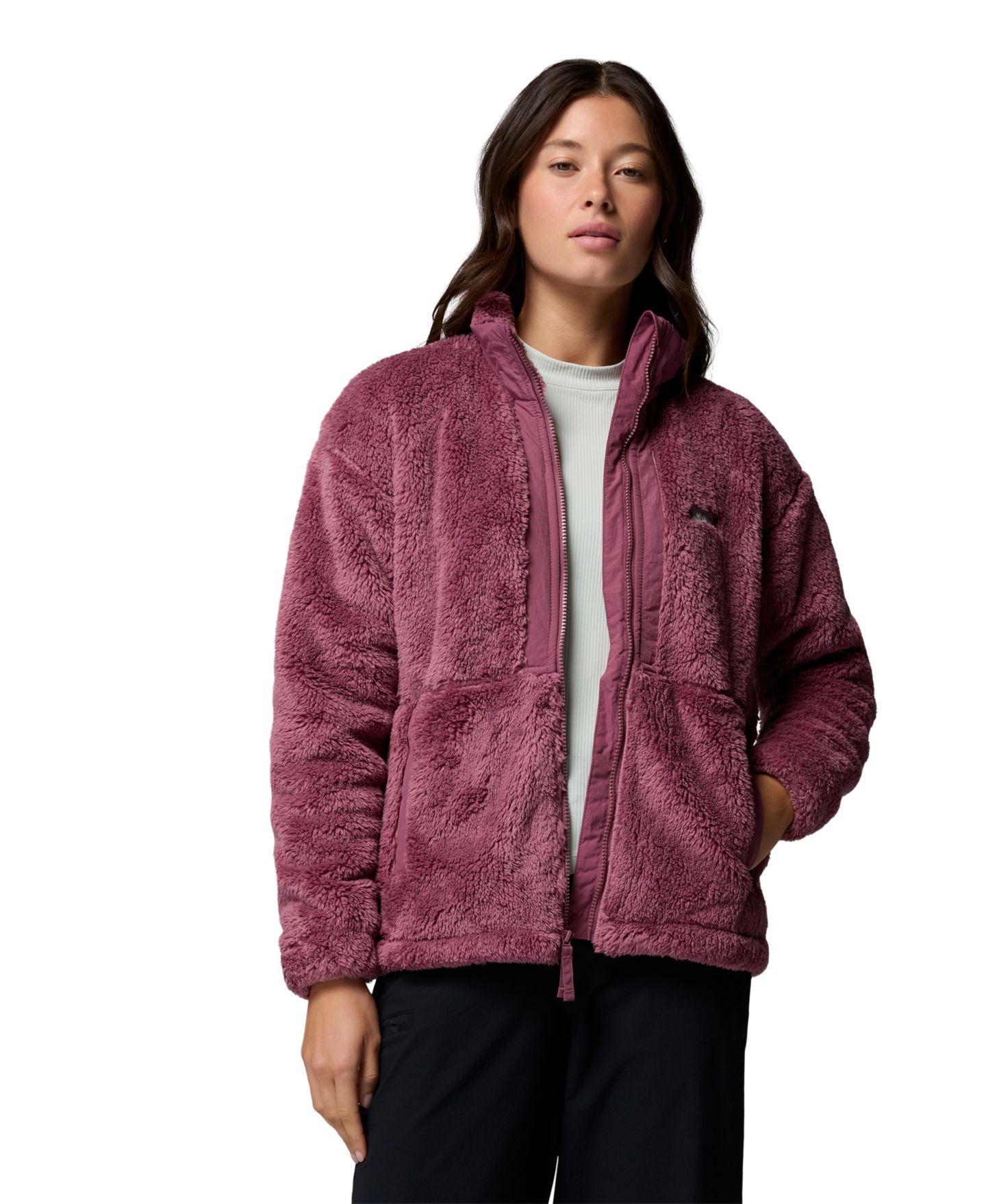 Женская куртка Columbia Boundless Discovery Sherpa-Lined Fleece Stand-Collar, цвет: Состаренный розовато-лиловый — фото 4