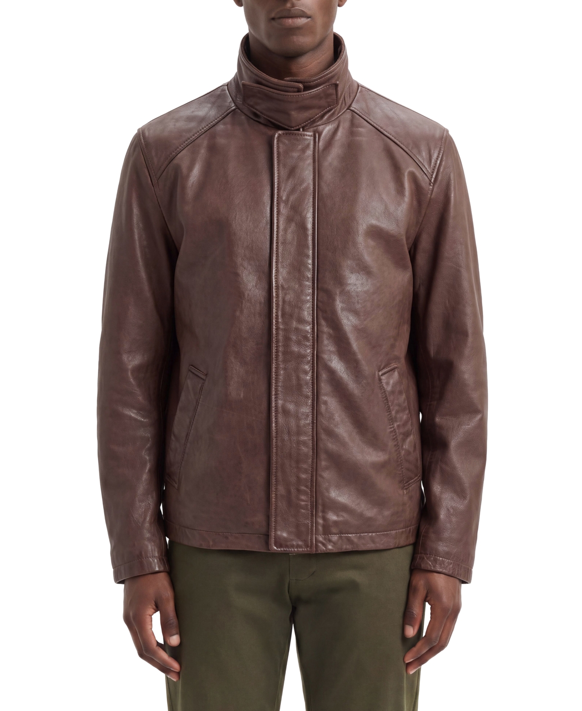 Bagatelle Men's Leather Stable Regular-Fit Jacket