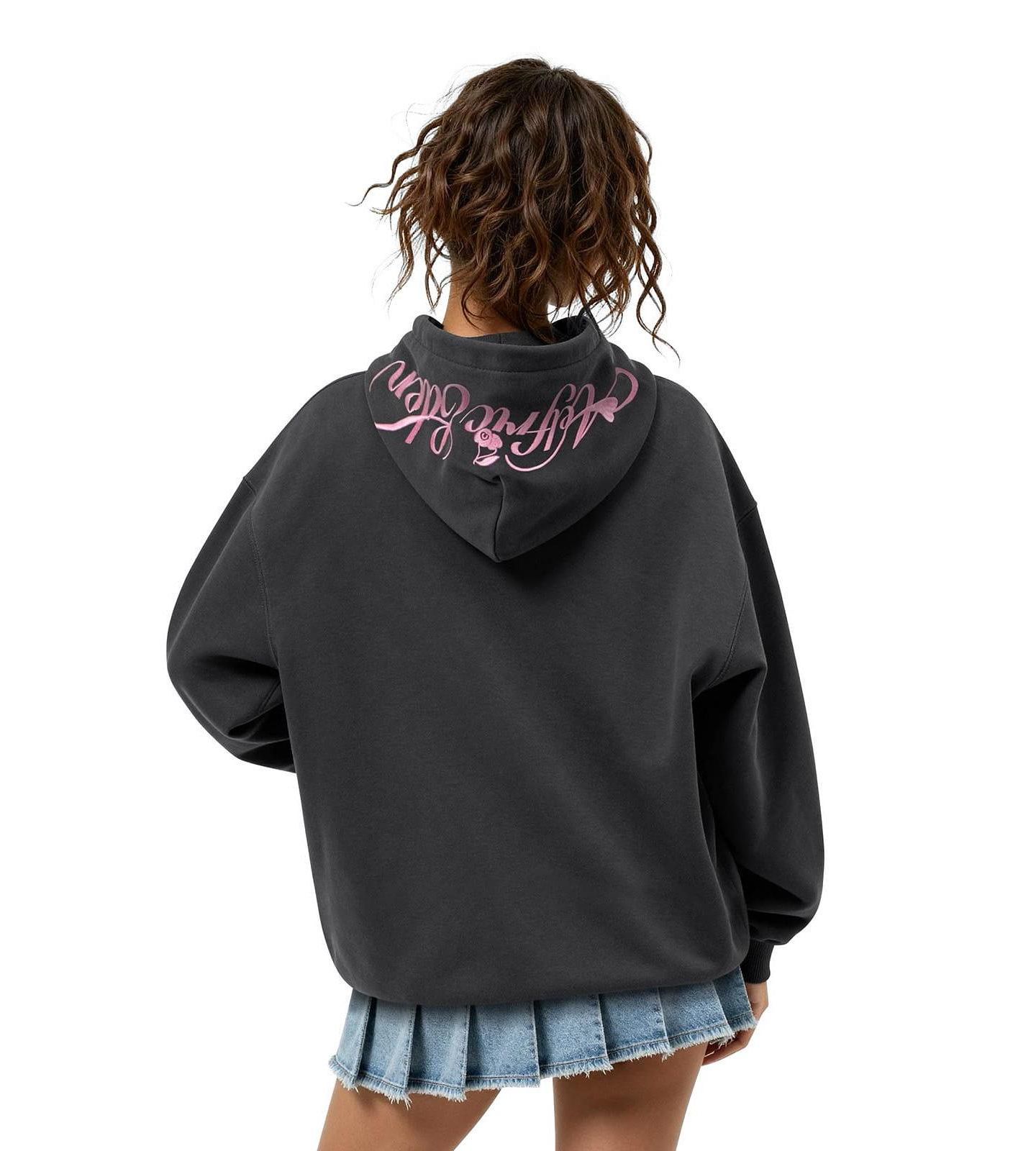 Женское худи AELFRIC EDEN Oversized Cherry-Print Pullover, цвет: Серый — фото 2