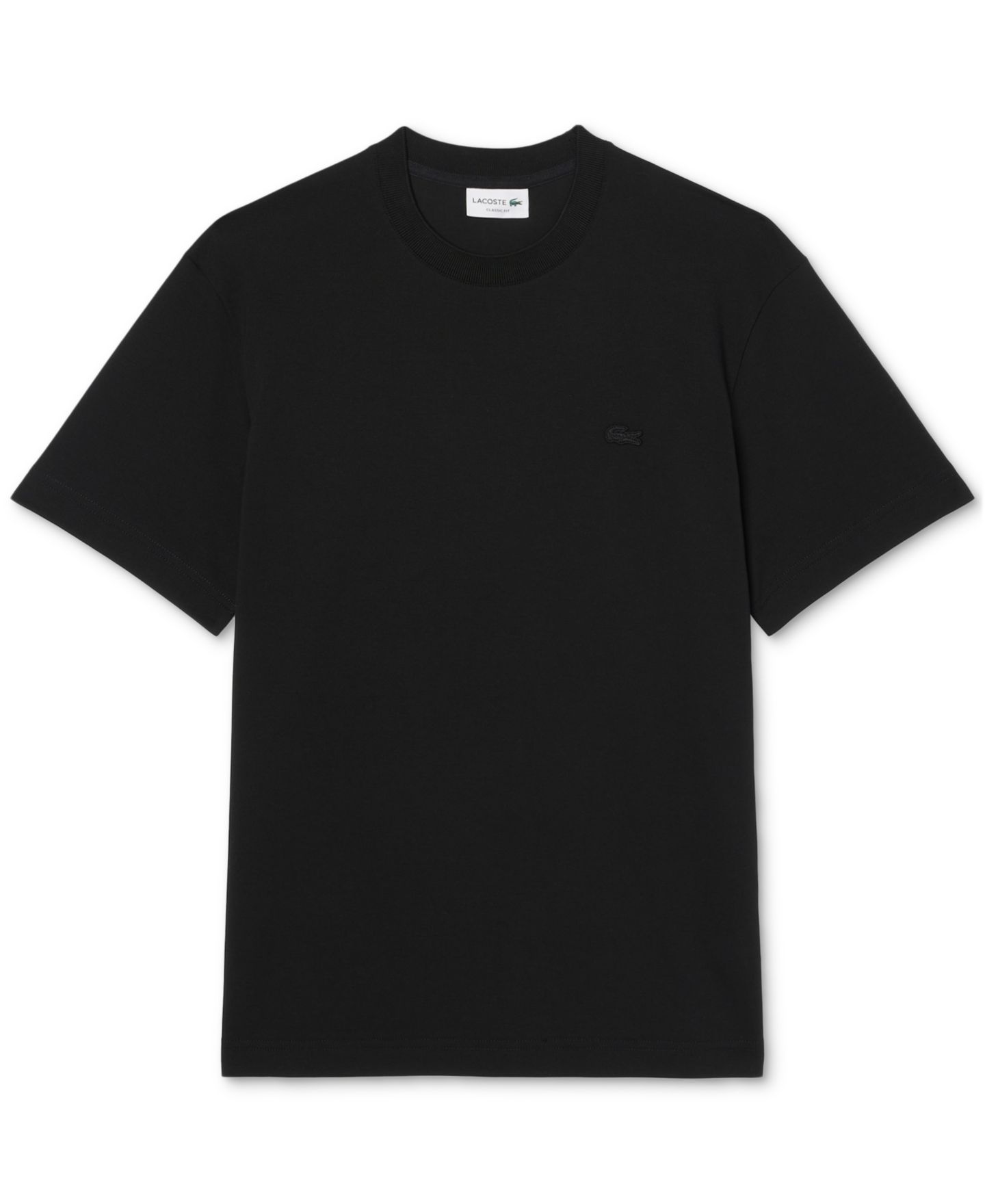 Мужская футболка Lacoste Classic-Fit Crewneck, цвет: Чёрный — фото 4