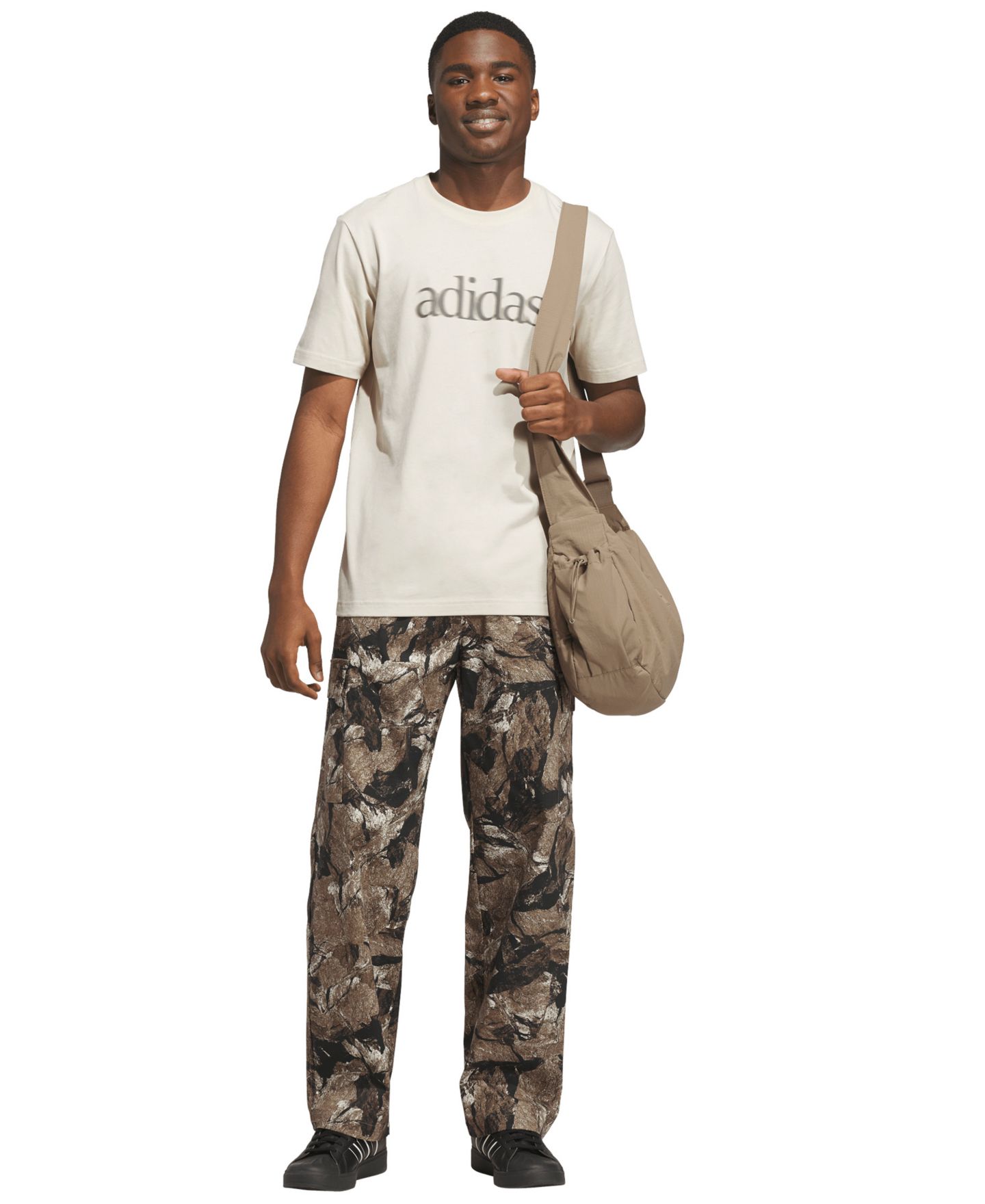 Мужские брюки adidas Rock Camo Ripstop Cargo, цвет: Чёрный — фото 2