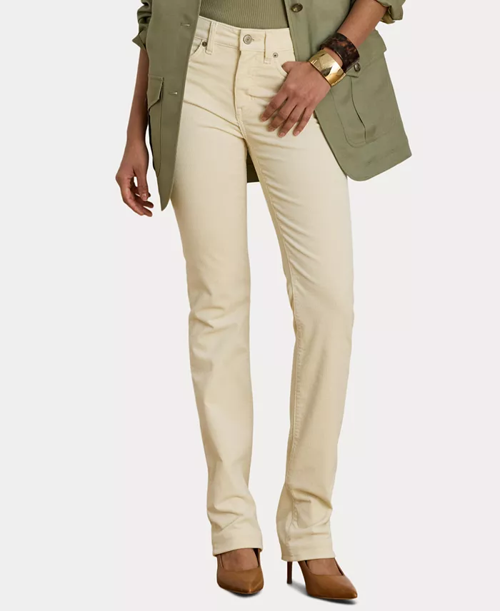 Women's Mid-Rise Slim-Straight Corduroy Pants