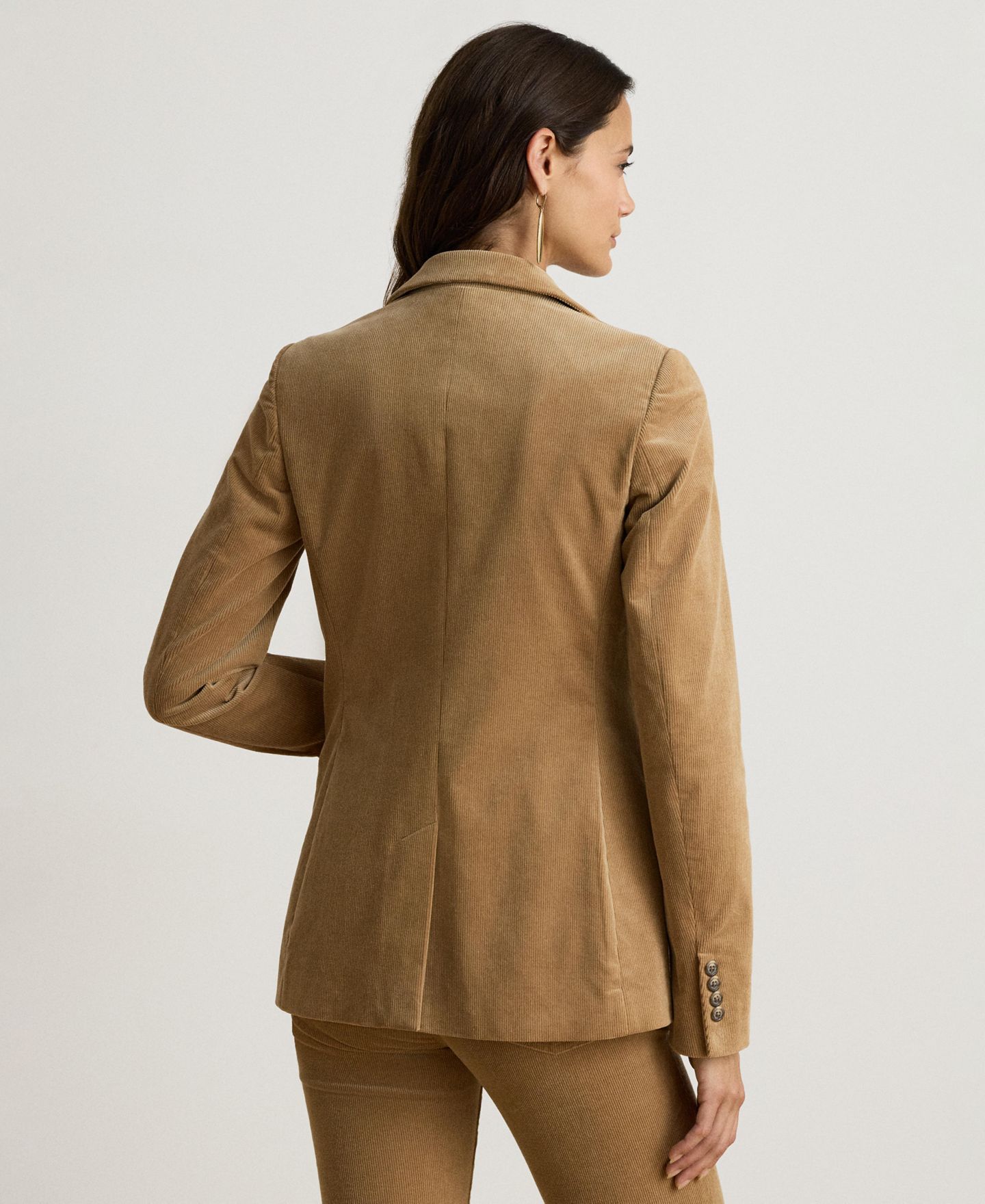 Женский пиджак Lauren Ralph Lauren Corduroy Single-Button Blazer, цвет: Верблюжий — фото 7