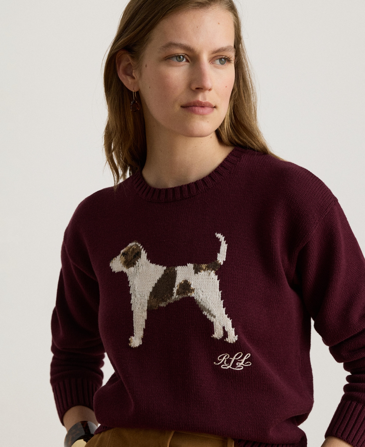 Lauren Ralph Women's Cotton Dog Sweater