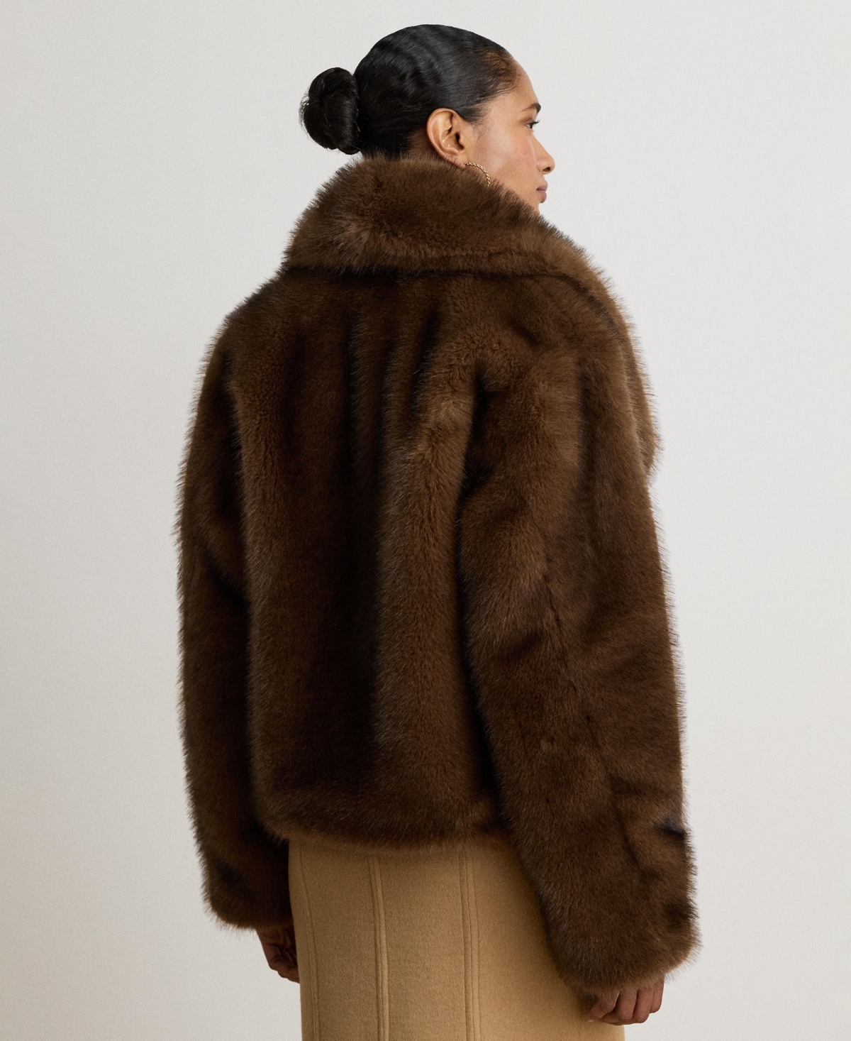 Lauren Ralph Women's Faux-Fur Shawl-Collar Coat