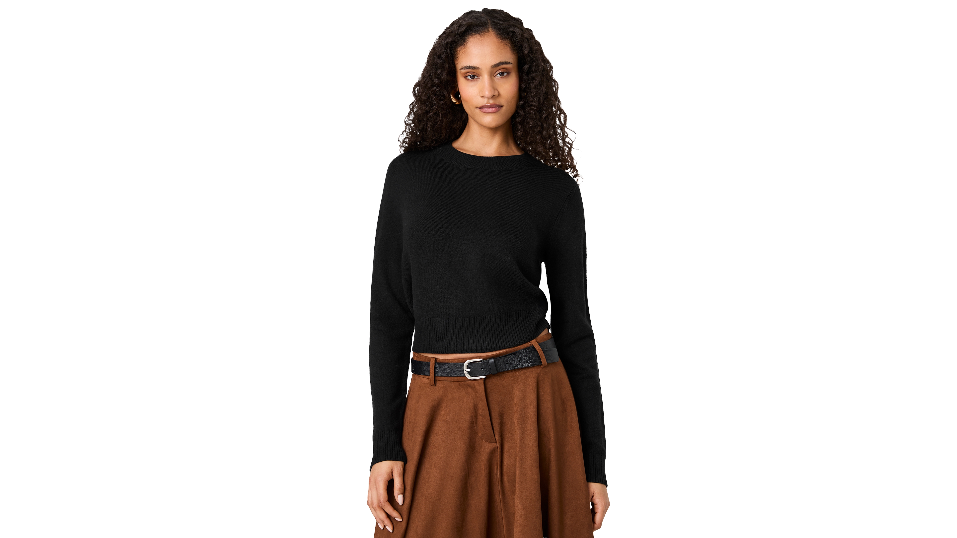 French Connection Women's Babysoft Crew Neck Long Sleeve Fitted Sweater