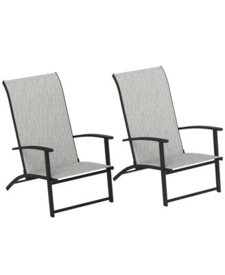 A set of 2 outdoor dining chairs, armchair, folding chair, terrace chair, camping chair, garden chair, gray (chair only)