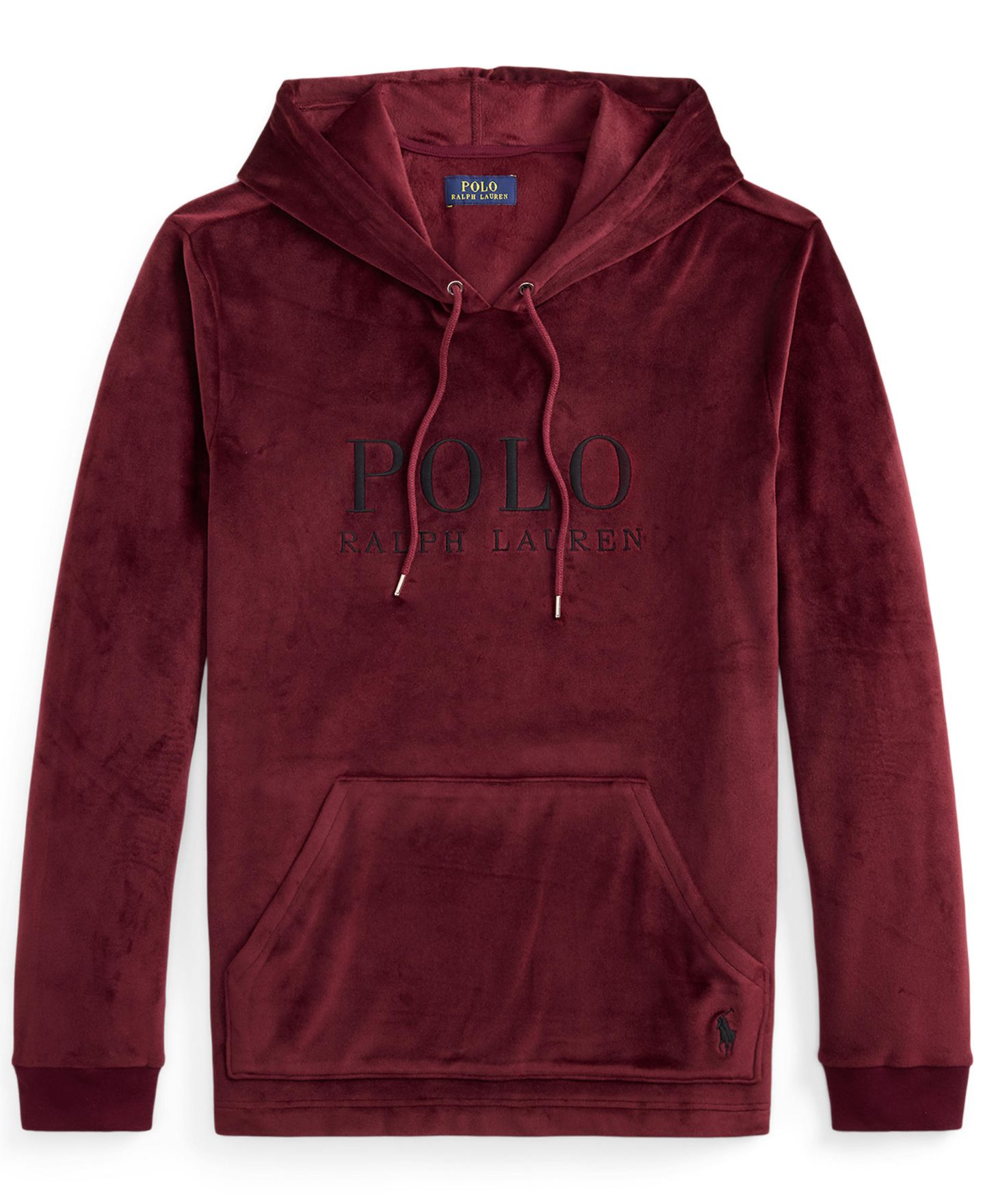Худи Velour для мужчин — Polo Ralph Lauren, цвет: Винный / Чёрный — фото 4