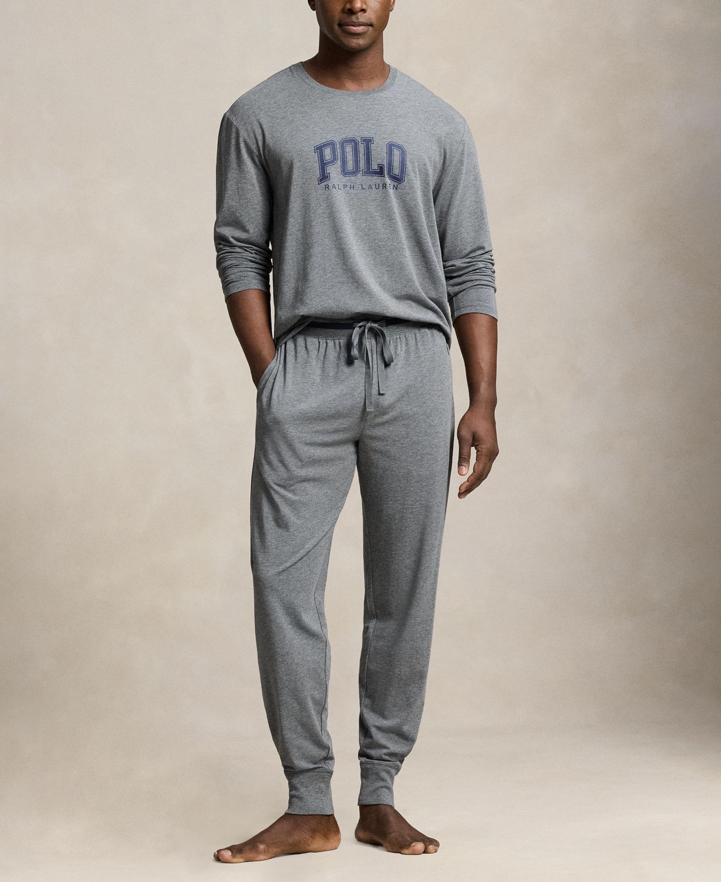 Свитшоты для мужчин, круглый вырез — Polo Ralph Lauren, цвет: Графитовый / Тёмно-синий — фото 2