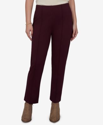 Petite Hollywood Waist Pull-On Ponte Straight Pants