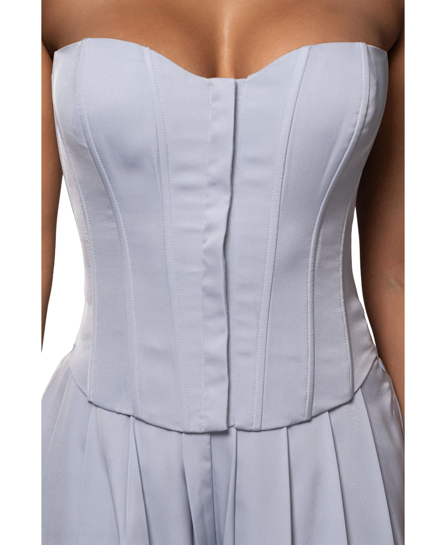 Корсет Sweetheart-Neckline, без рукавов, атлас — JLUXLABEL, цвет: Синий — фото 11