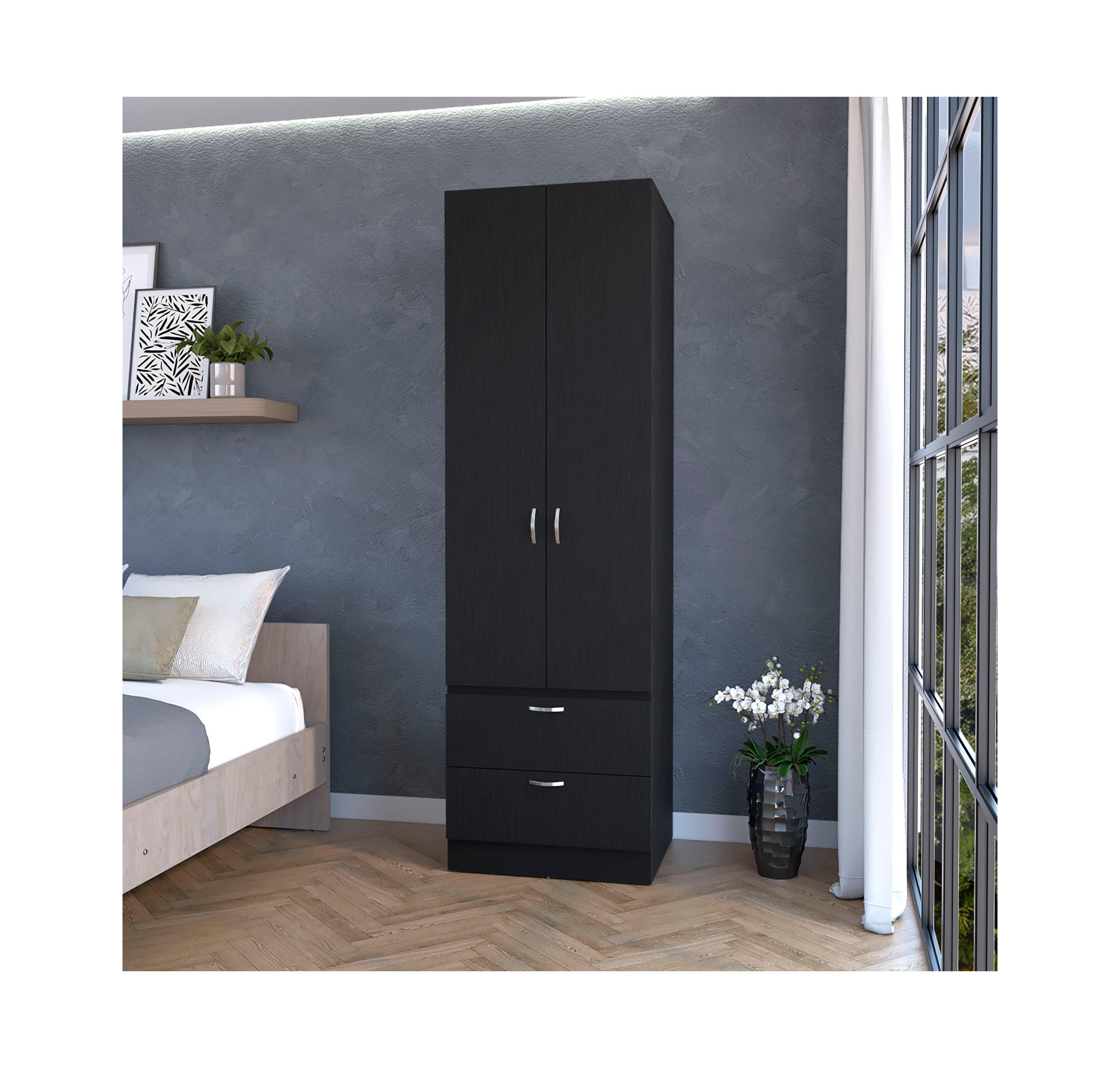 Fm Furniture Tall Mayer Wardrobe Melamine with Two Doors and Drawers