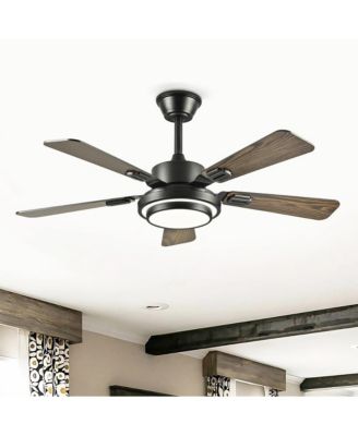 42-in Minimalism Black Ceiling Fan with LED Light and Remote Control Included 5-Blade